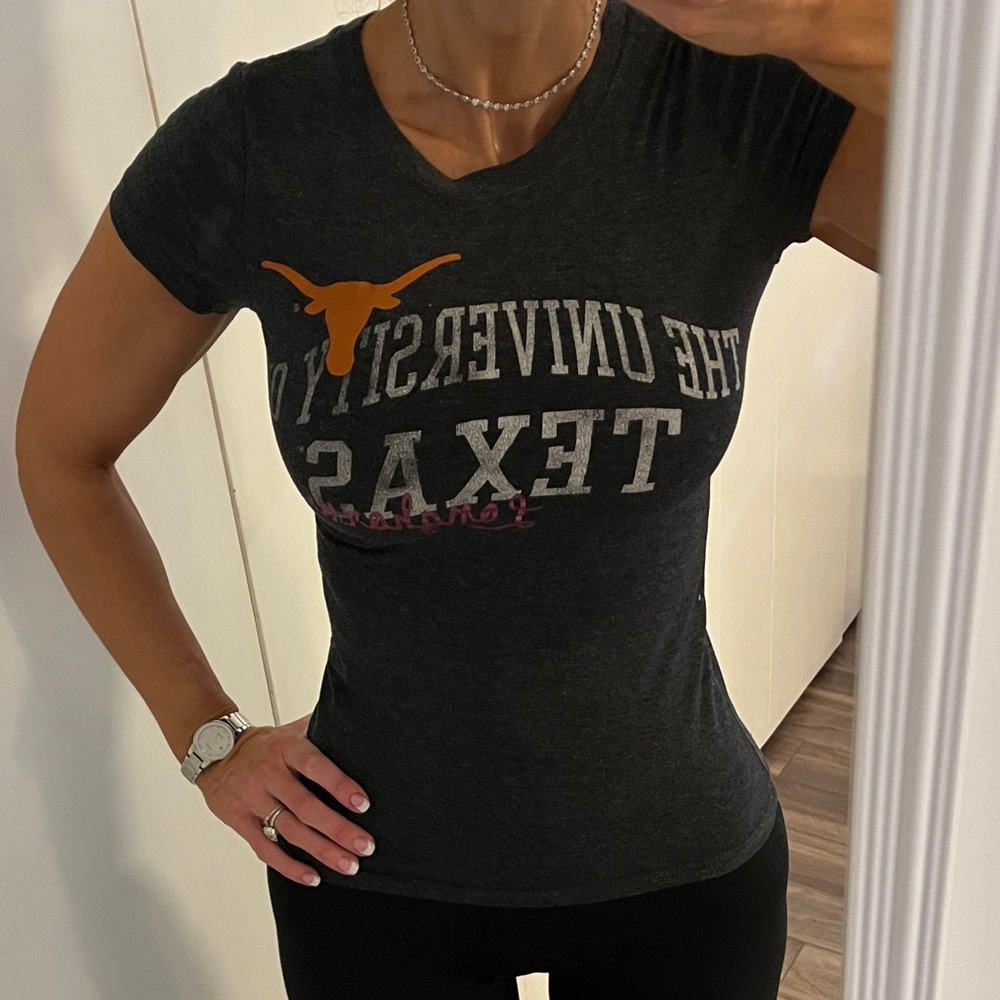 University of Texas Longhorns Women's Charcoal Fitted T-Shirt